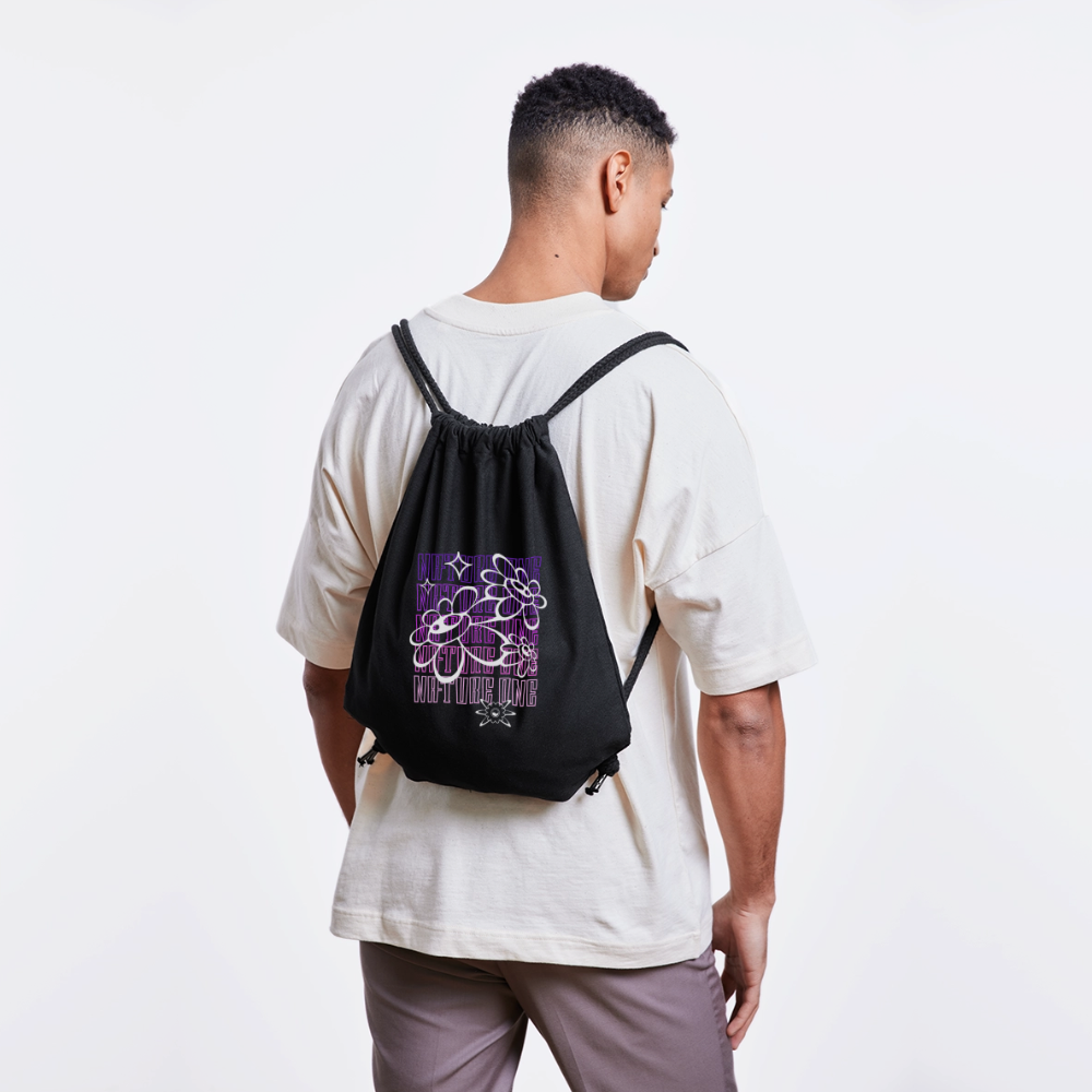 Flowers - recycelte Gym Bag - Schwarz