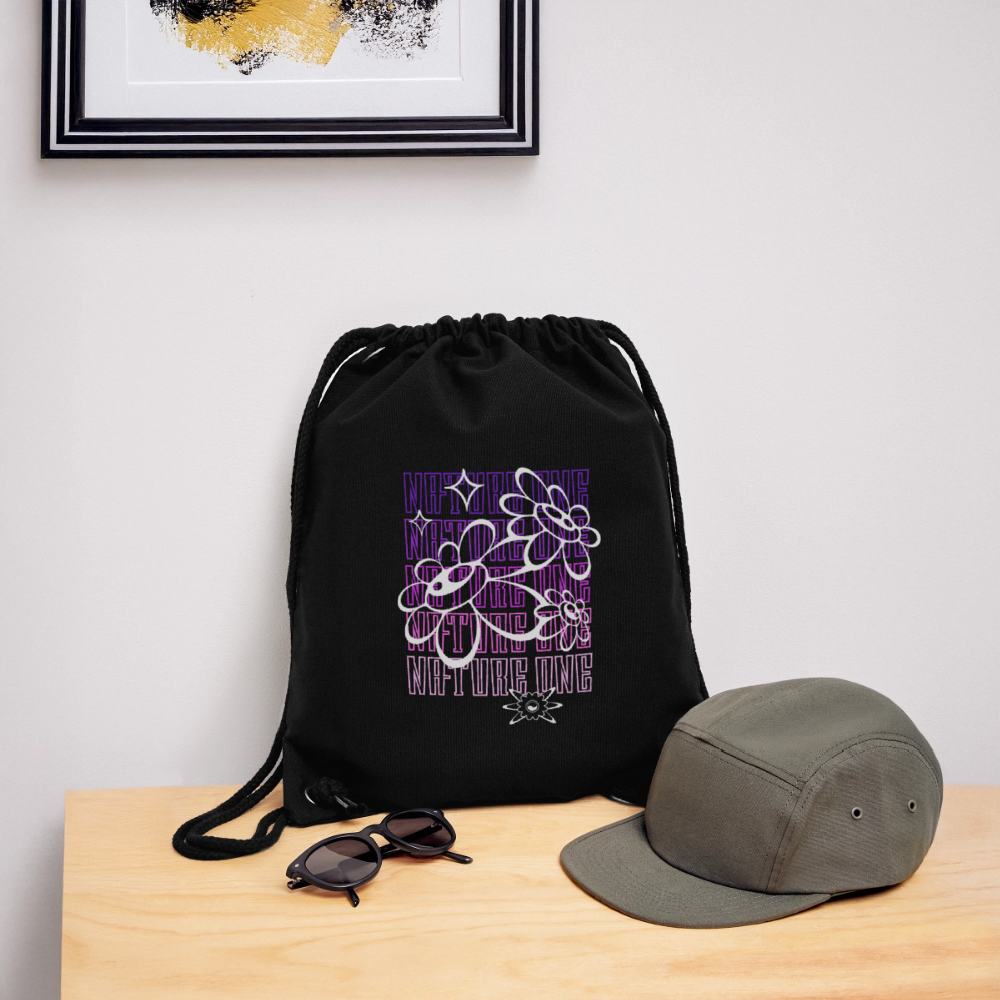 Flowers - recycelte Gym Bag - Schwarz