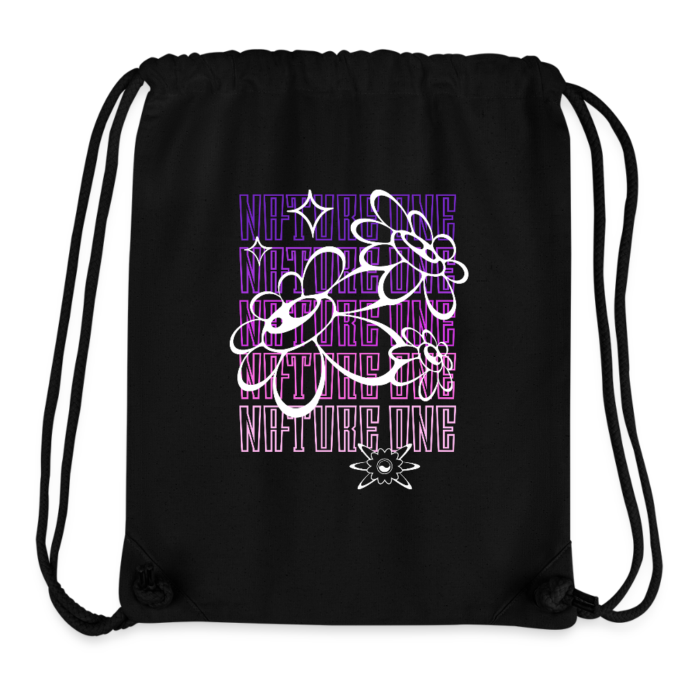 Flowers - recycelte Gym Bag - Schwarz