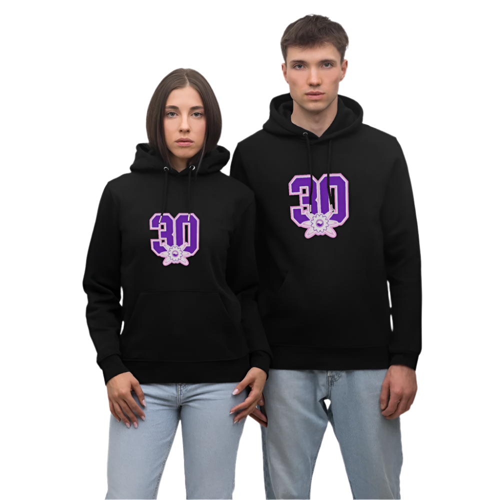 Flowers - Unisex Organic Hoodie - Schwarz