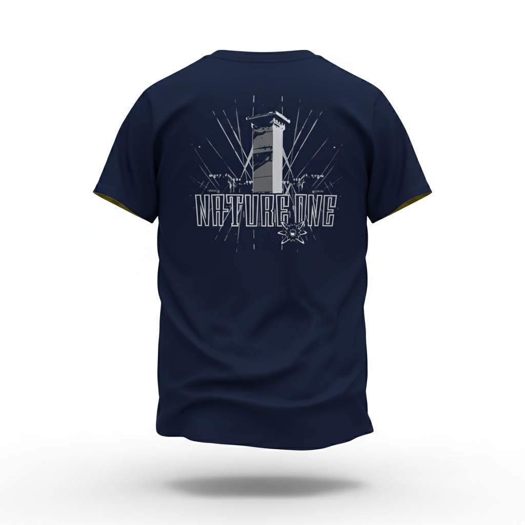 Tower T-Shirt Navy Rückseite 3D