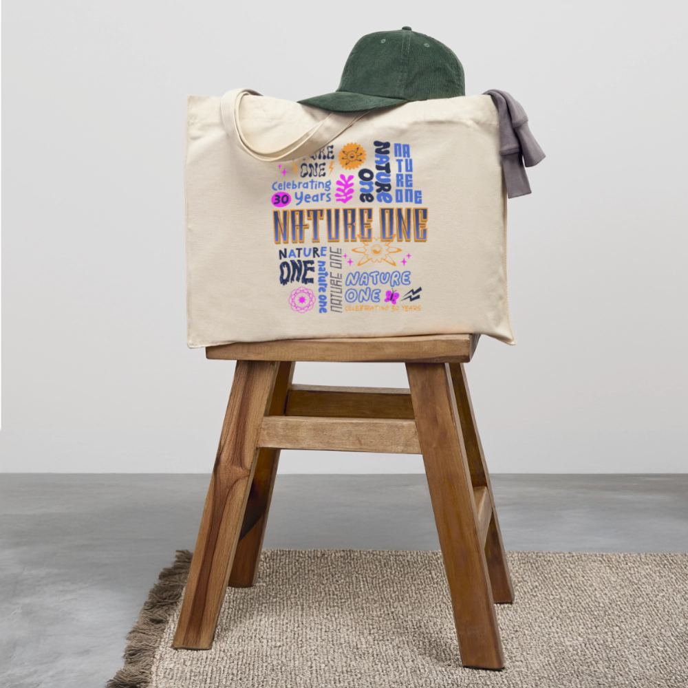 Typography - recycelte Shopping Bag - Naturweiß