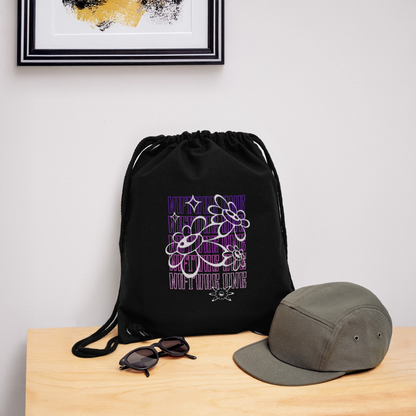 Flowers - recycelte Gym Bag - Schwarz