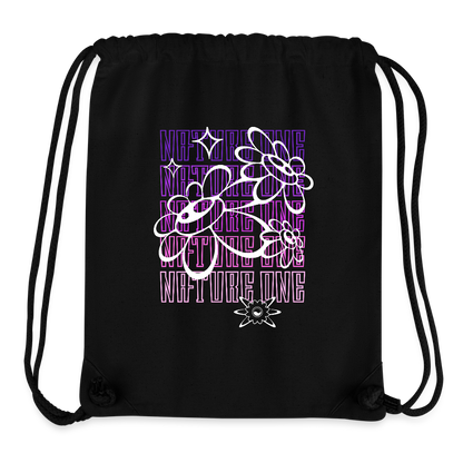 Flowers - recycelte Gym Bag - Schwarz
