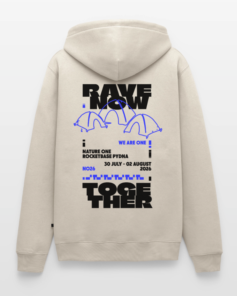 Rave Now Together - Unisex Organic Hoodie - Beige