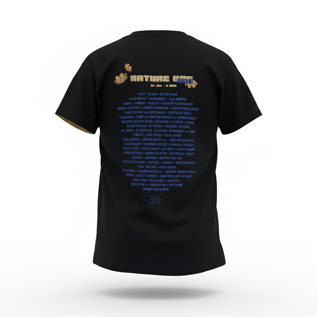 Golden Era Line Up T-Shirt Rückseite Design oben 3D