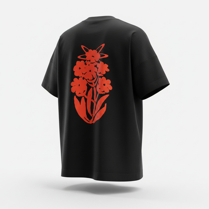 Orange Bloom T-Shirt Rückseite 3D