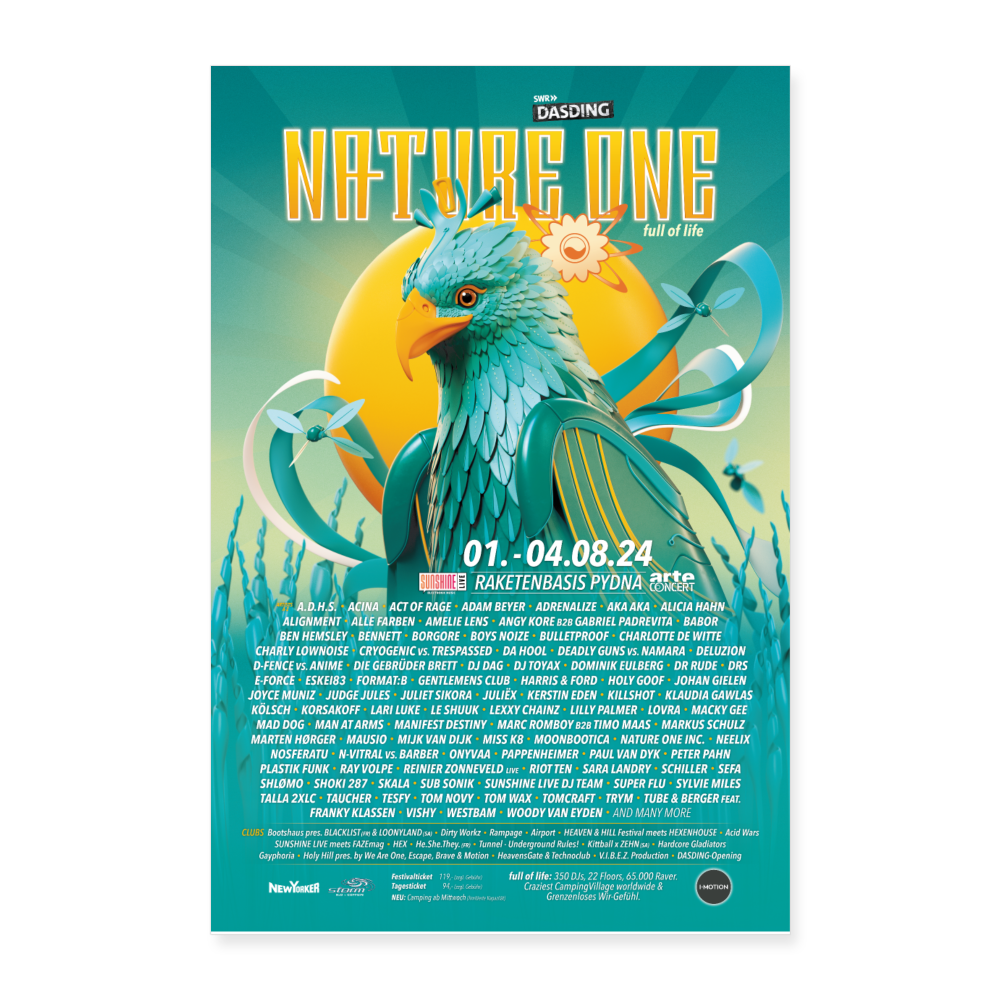 NATURE ONE 2024 - Poster 60x90 cm - Weiß