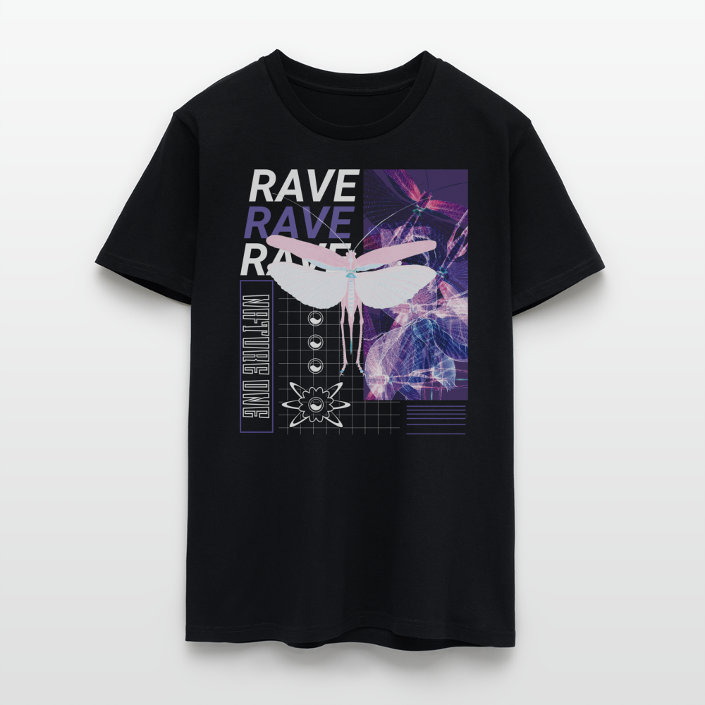 Rave Bug Line Up - Unisex Organic T-Shirt - Schwarz