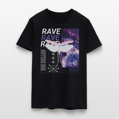 Rave Bug Line Up - Unisex Organic T-Shirt - Schwarz