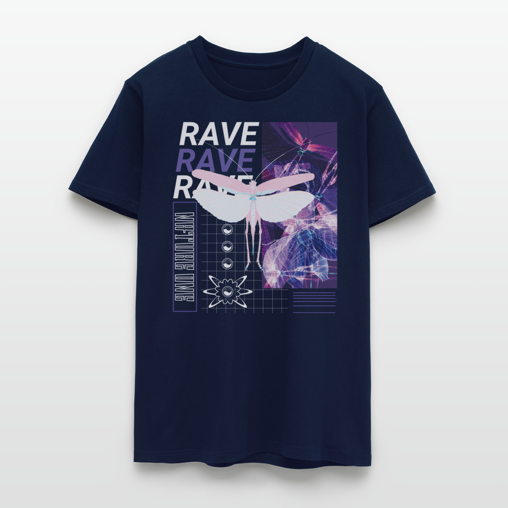 Rave Bug Line Up - Unisex Organic T-Shirt - Navy