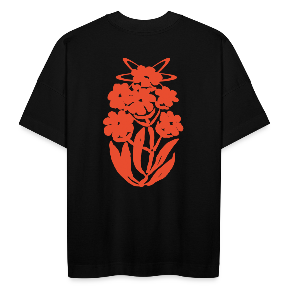 Orange Bloom - Unisex Oversize Organic T-Shirt - Schwarz