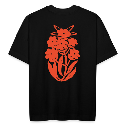 Orange Bloom - Unisex Oversize Organic T-Shirt - Schwarz