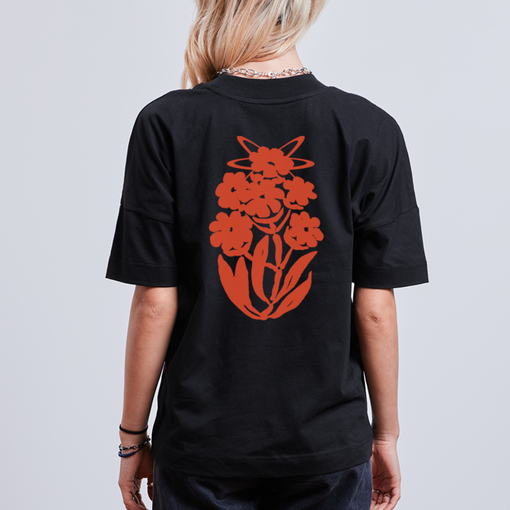 Orange Bloom - Unisex Oversize Organic T-Shirt - Schwarz