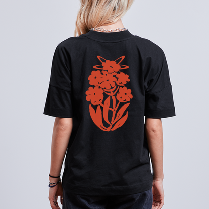 Orange Bloom - Unisex Oversize Organic T-Shirt - Schwarz