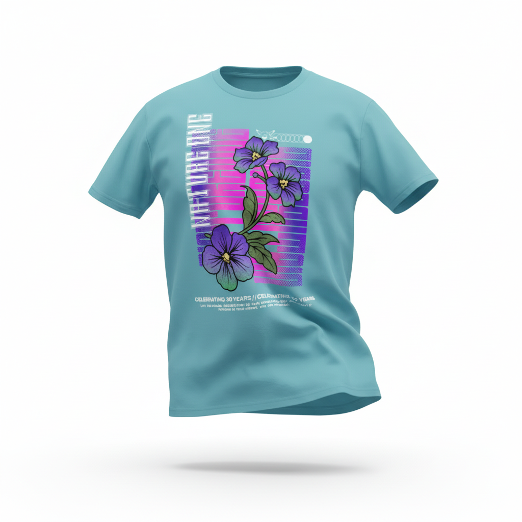 Ultrabloom Line Up T-Shirt Vorderseite Blau 3D