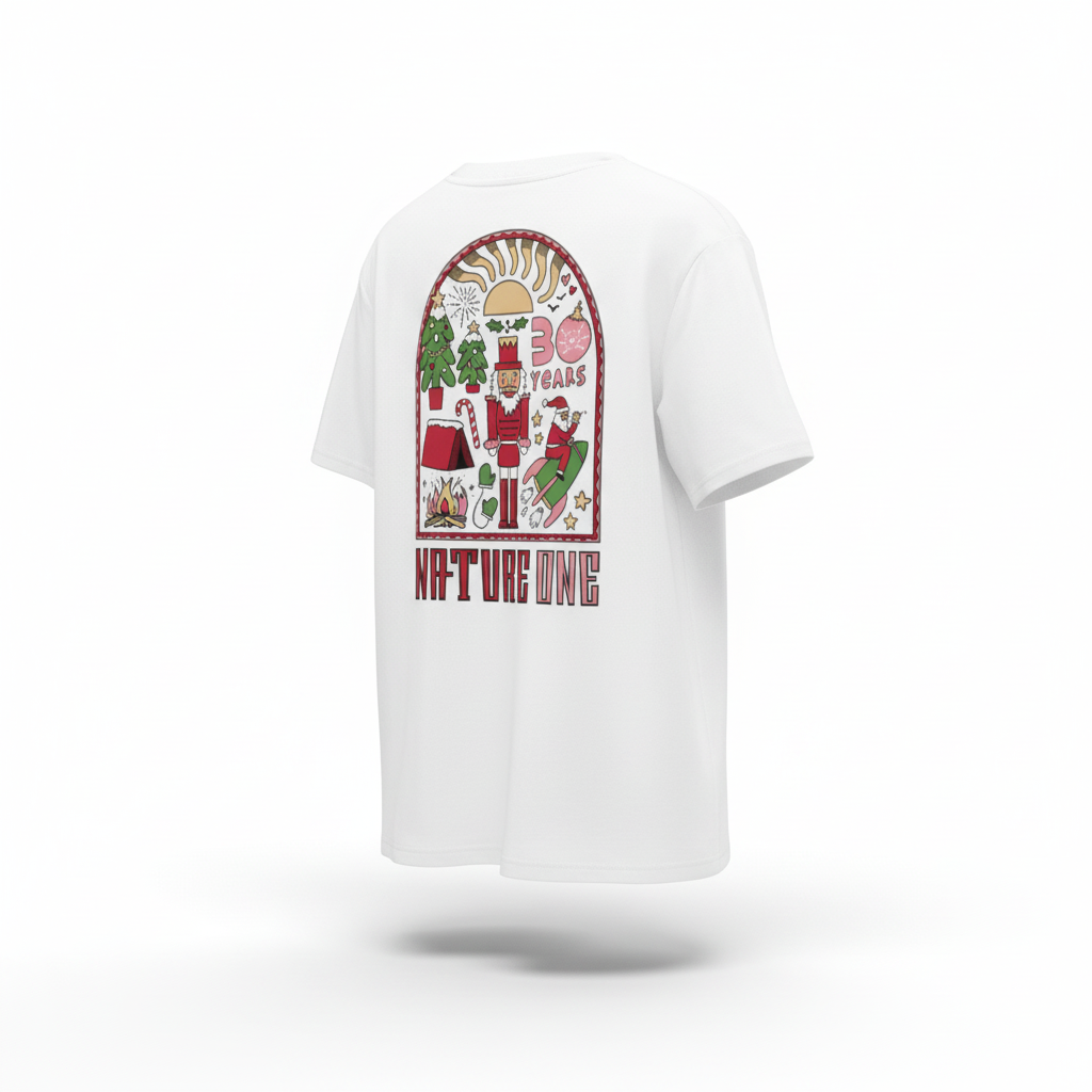 Winter Outdoor T-Shirt Weiß Rückseite 3D